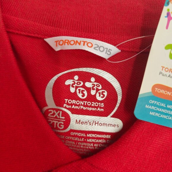 Toronto 2015 Pan Am Games Mens Red Polo Shirt 2XL - Picture 8 of 15